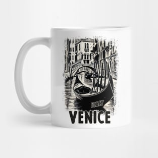 Venice Italy Vintage Travel Postcard Art Style Retro Mid Century illustration Mug